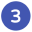 A blue circle with the number three in it.